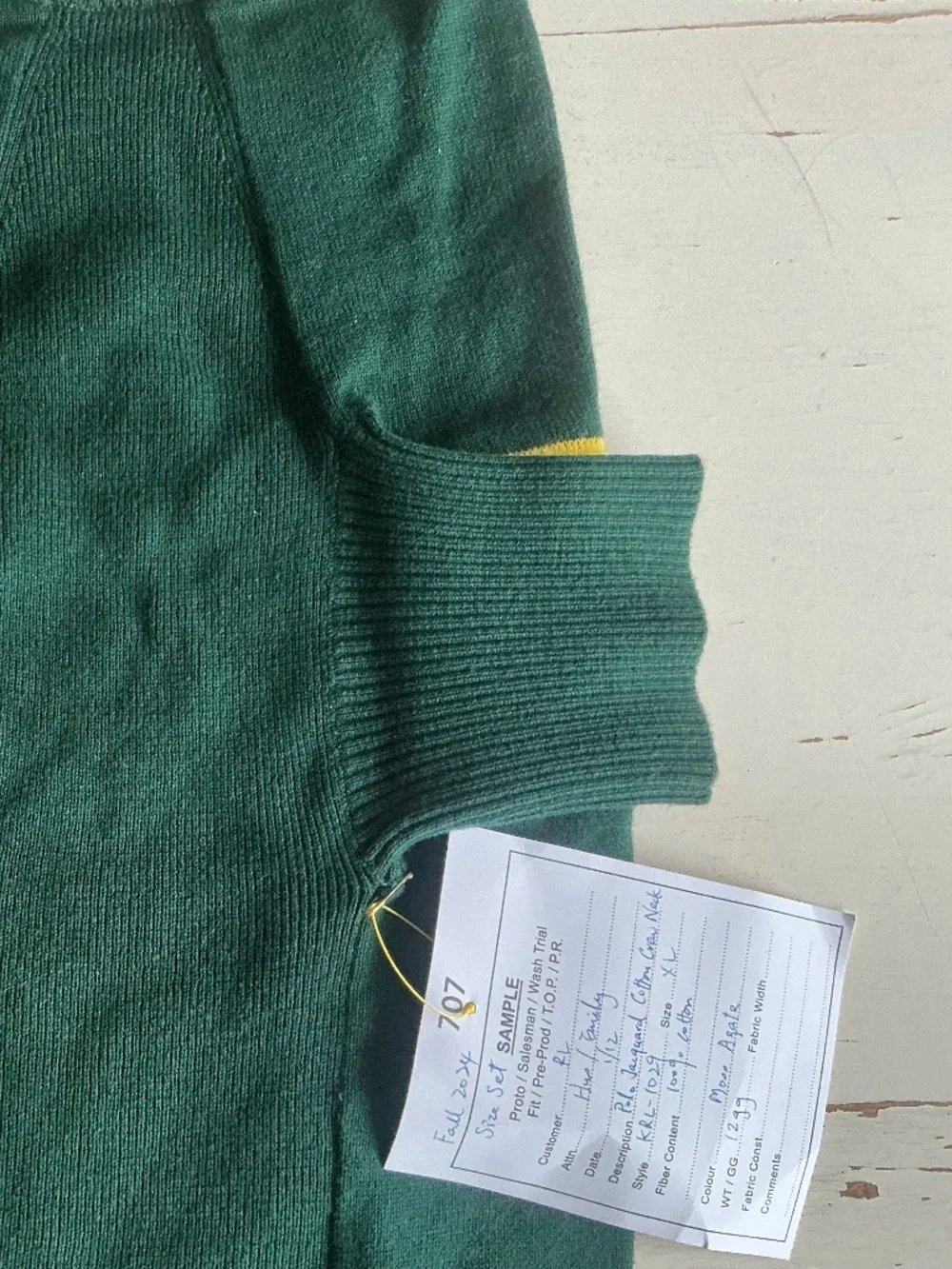 Sample New - POLO Ralph Lauren Forest Green Yellow POLO Pet DOG Sweater XL